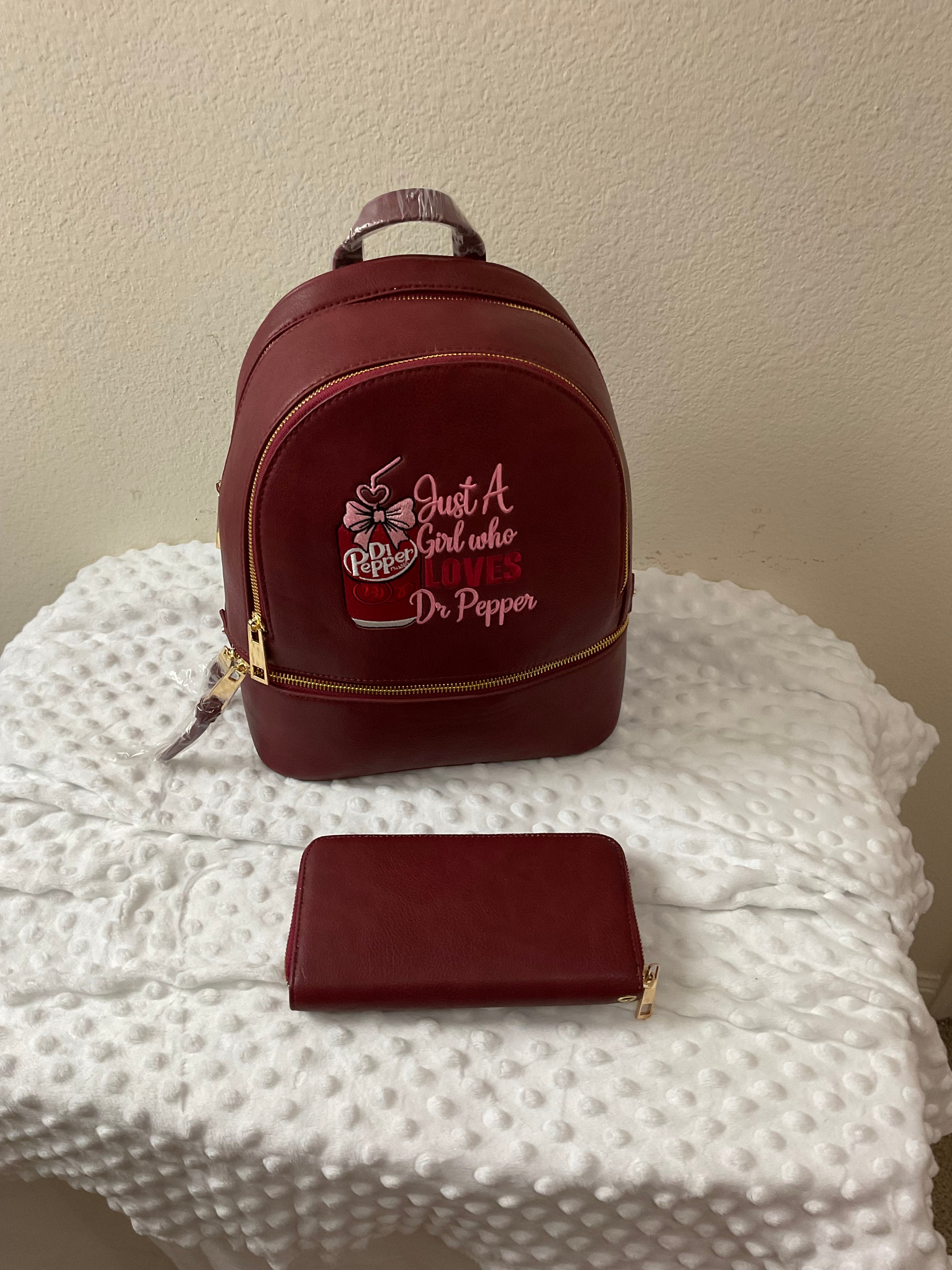 Just A Girl Who Loves Dr Pepper Backpack Set