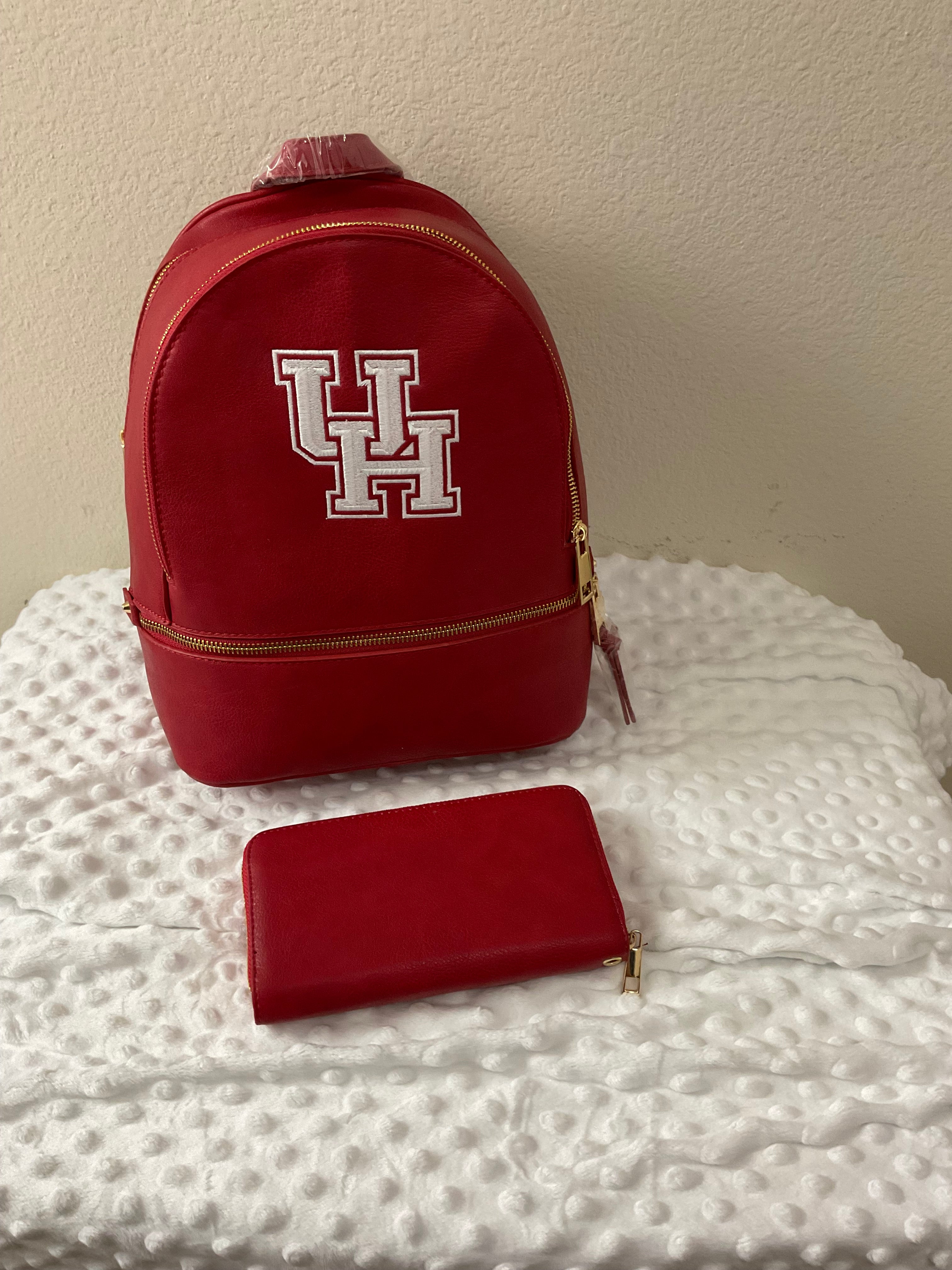 UH Cougars Embroidered Backpack & Wallet Set