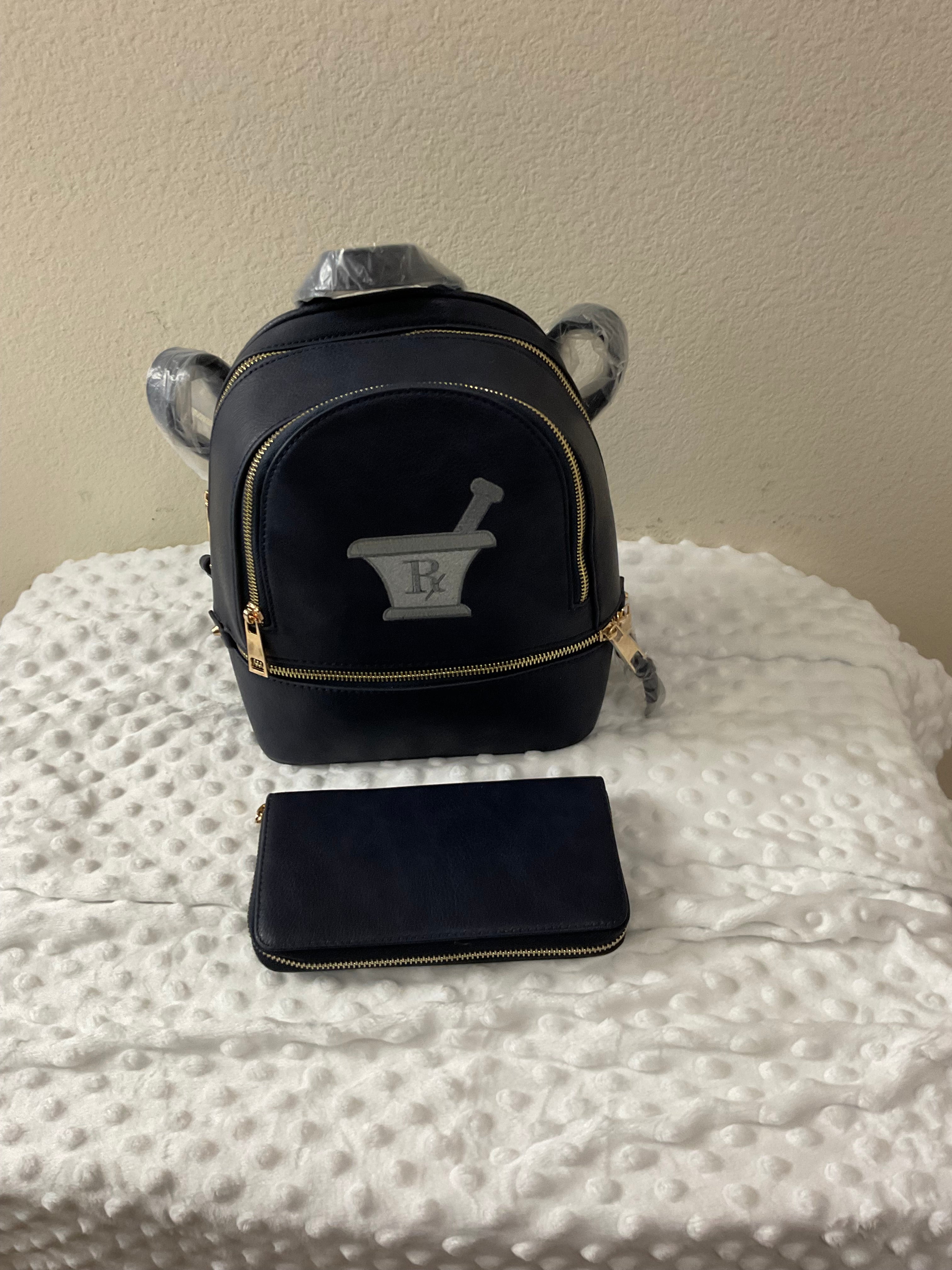 Rx Mortar & Pestle Embroidered Mini  Backpack & Wallet Set