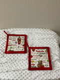Cowboy Chili & Tomato Salsa Recipe Pot Holder Set