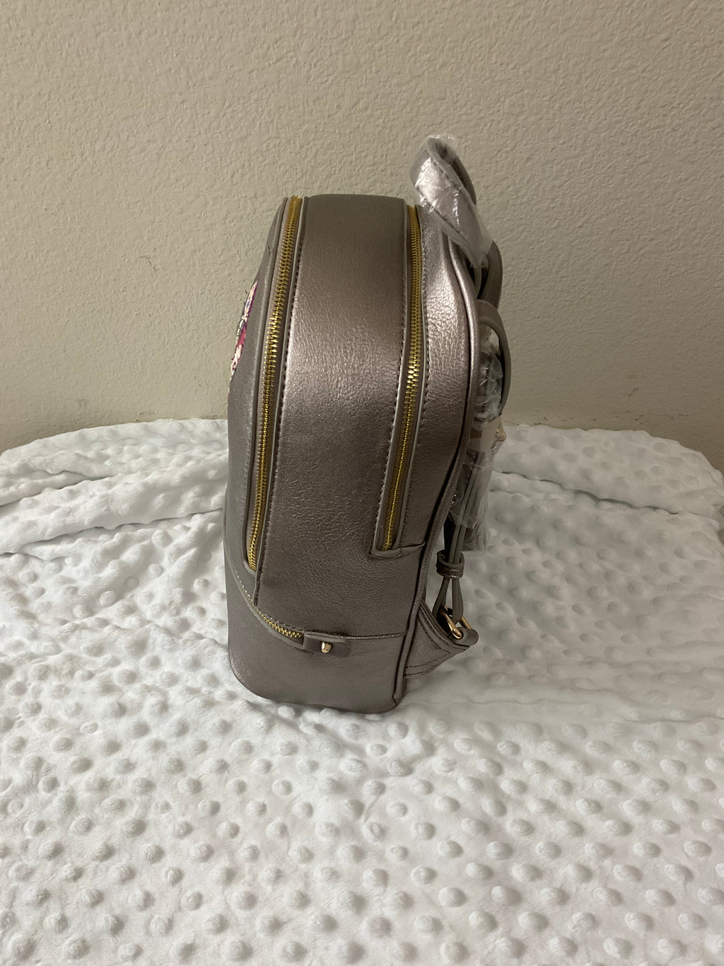 Huntrx  Girls Embroidered Backpack & Wallet Set — Metallic Silver