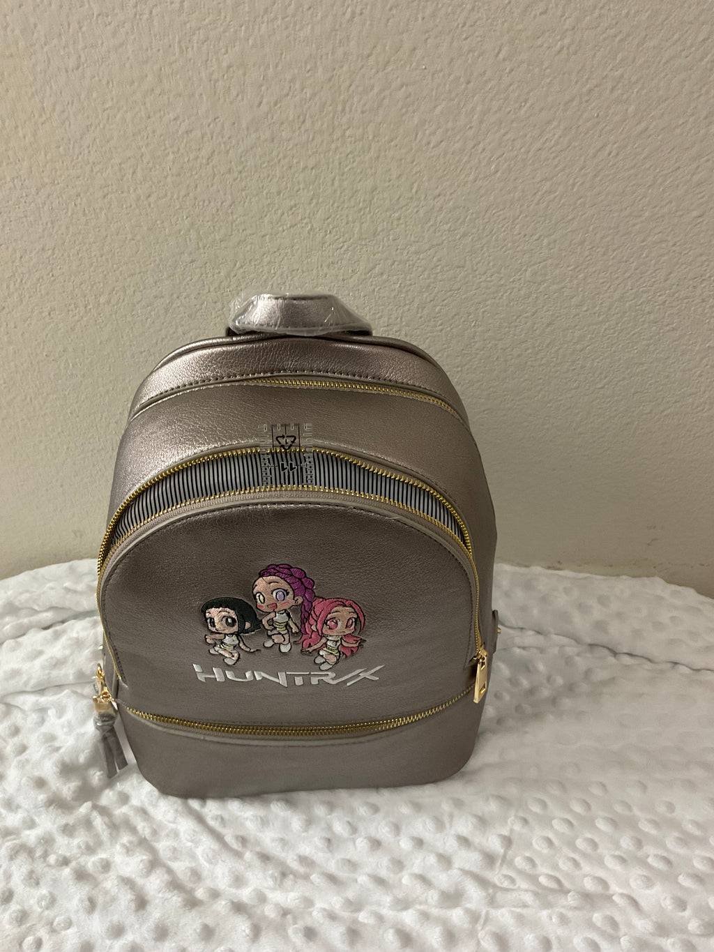 Huntrx  Girls Embroidered Backpack & Wallet Set — Metallic Silver