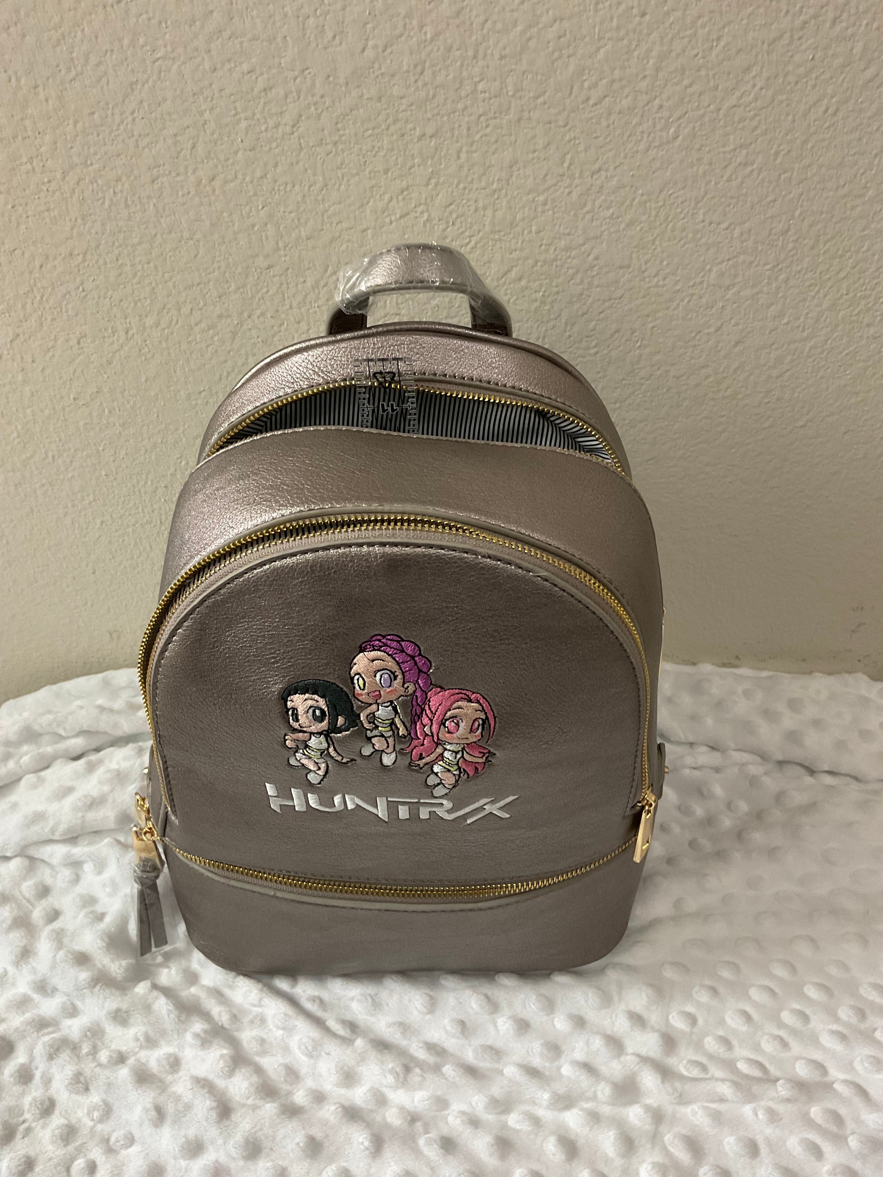 Huntrx  Girls Embroidered Backpack & Wallet Set — Metallic Silver