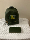 SLU Lions Embroidered Backpack & Wallet Set — Hunter Green