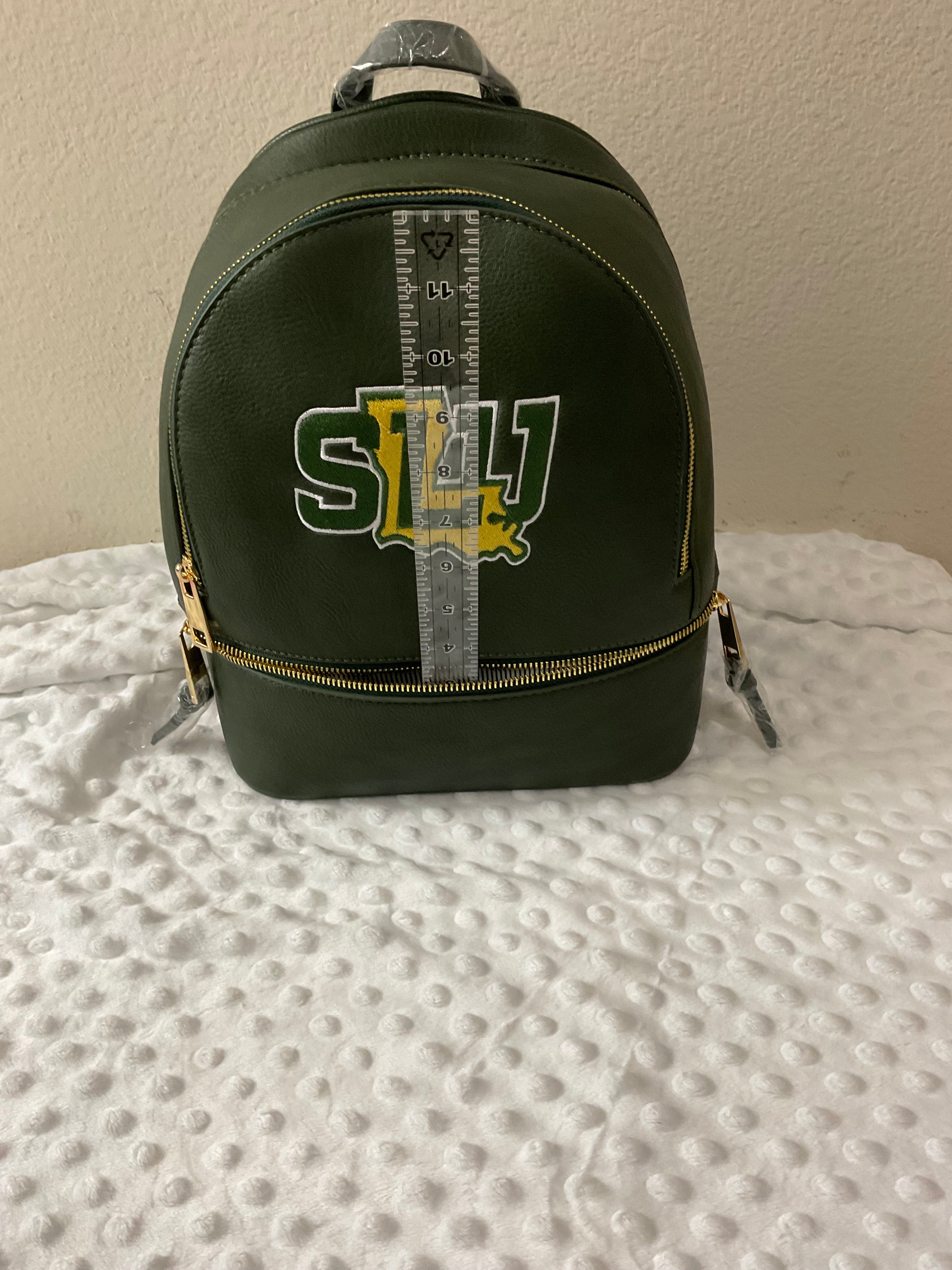 SLU Lions Embroidered Backpack & Wallet Set — Hunter Green