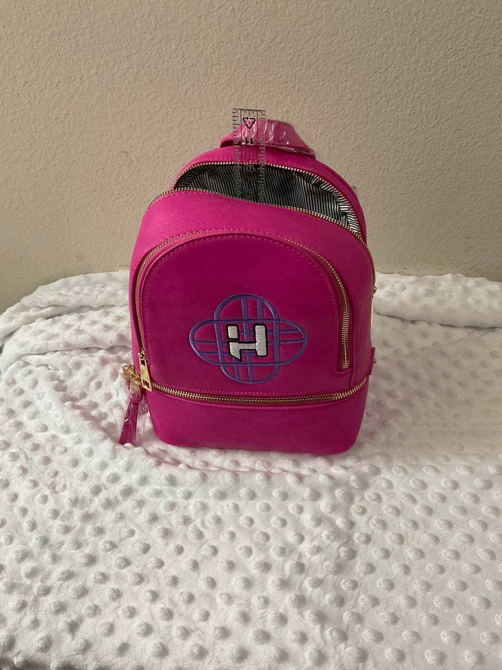 Huntrx Globe Logo Embroidered Backpack & Wallet Set — Hot Pink