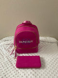 Huntrx Logo Embroidered Mini Backpack & Wallet Set — Hot Pink