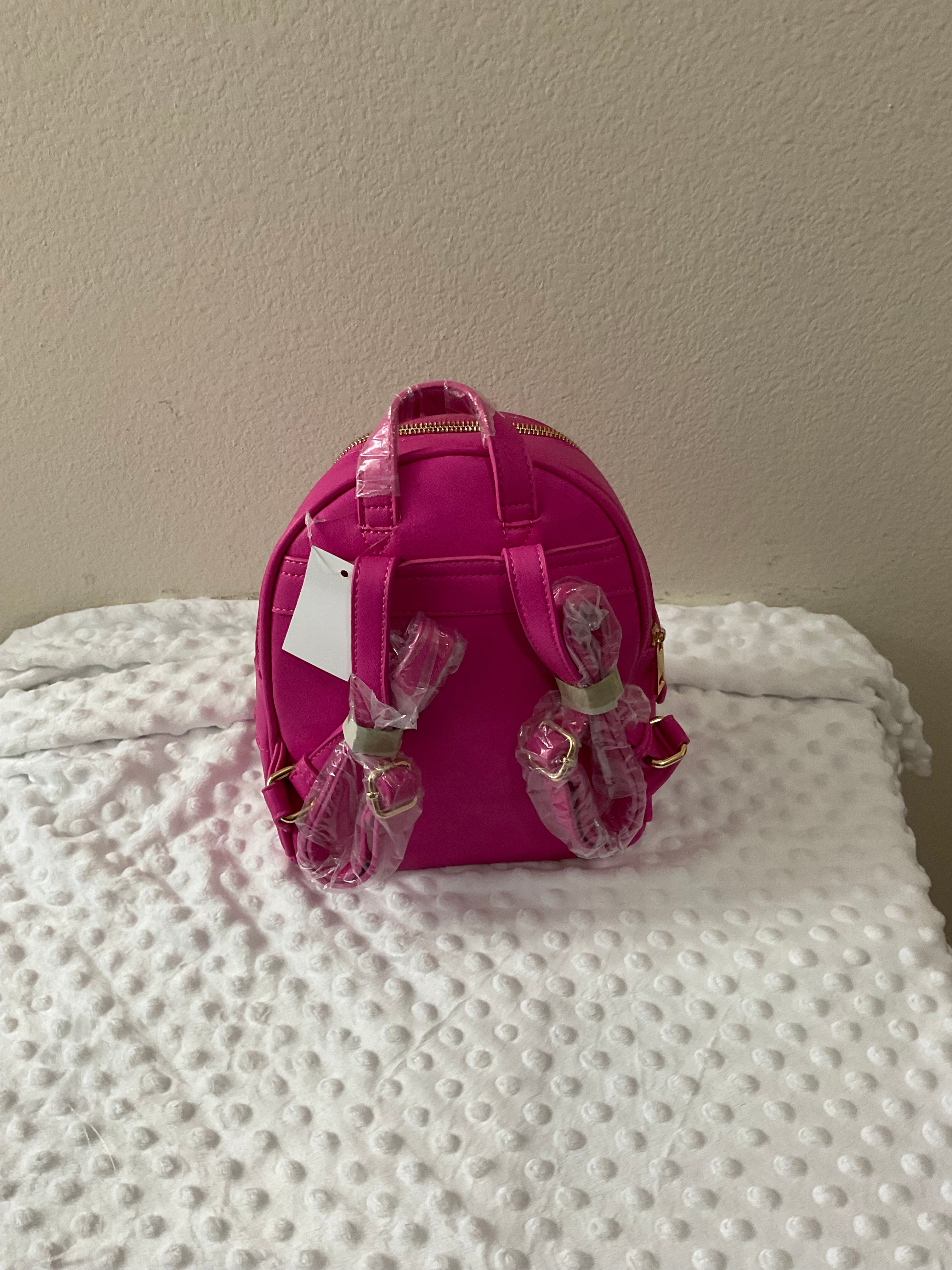 Huntrx Logo Embroidered Mini Backpack & Wallet Set — Hot Pink