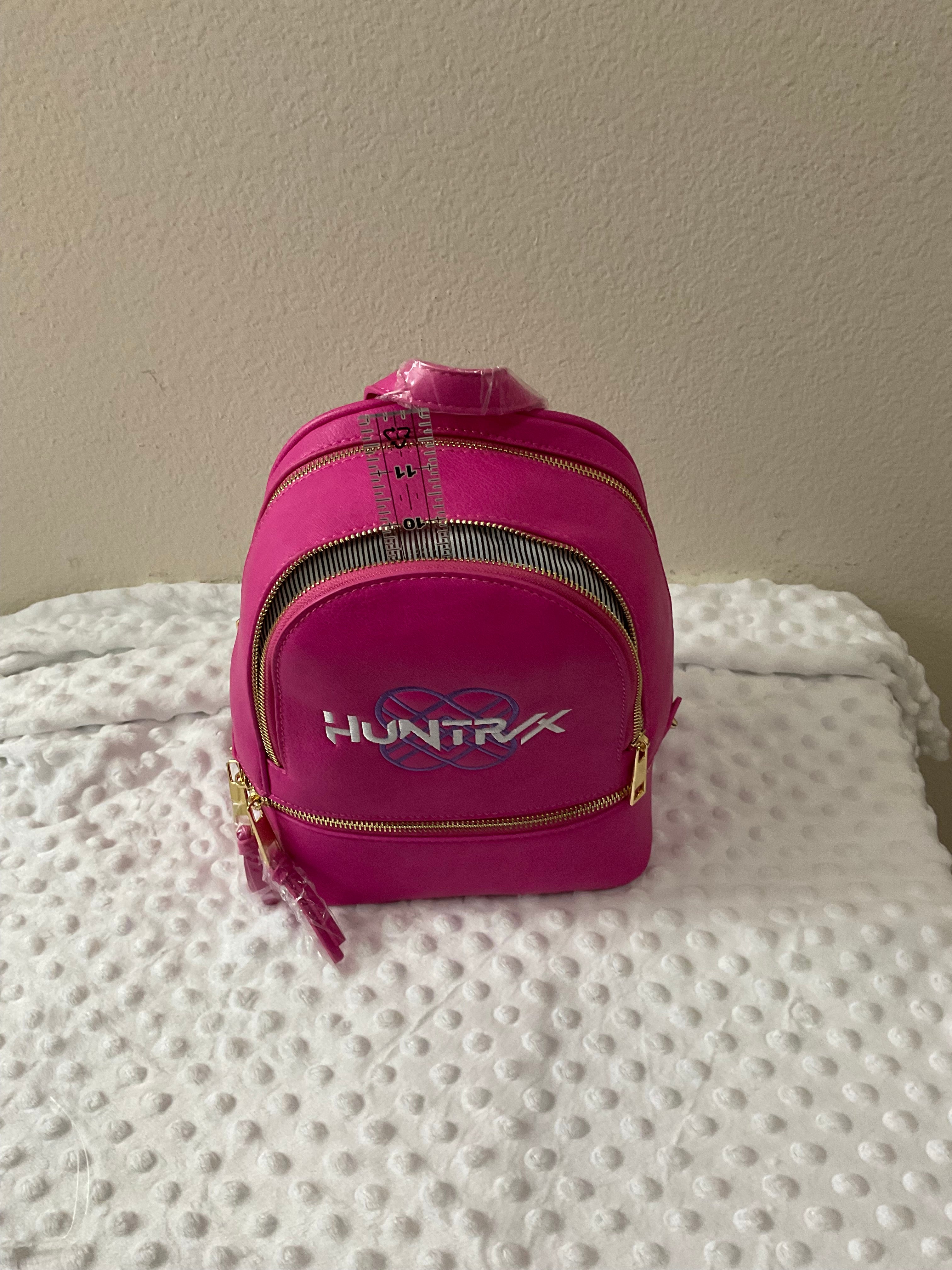 Huntrx Logo Embroidered Mini Backpack & Wallet Set — Hot Pink