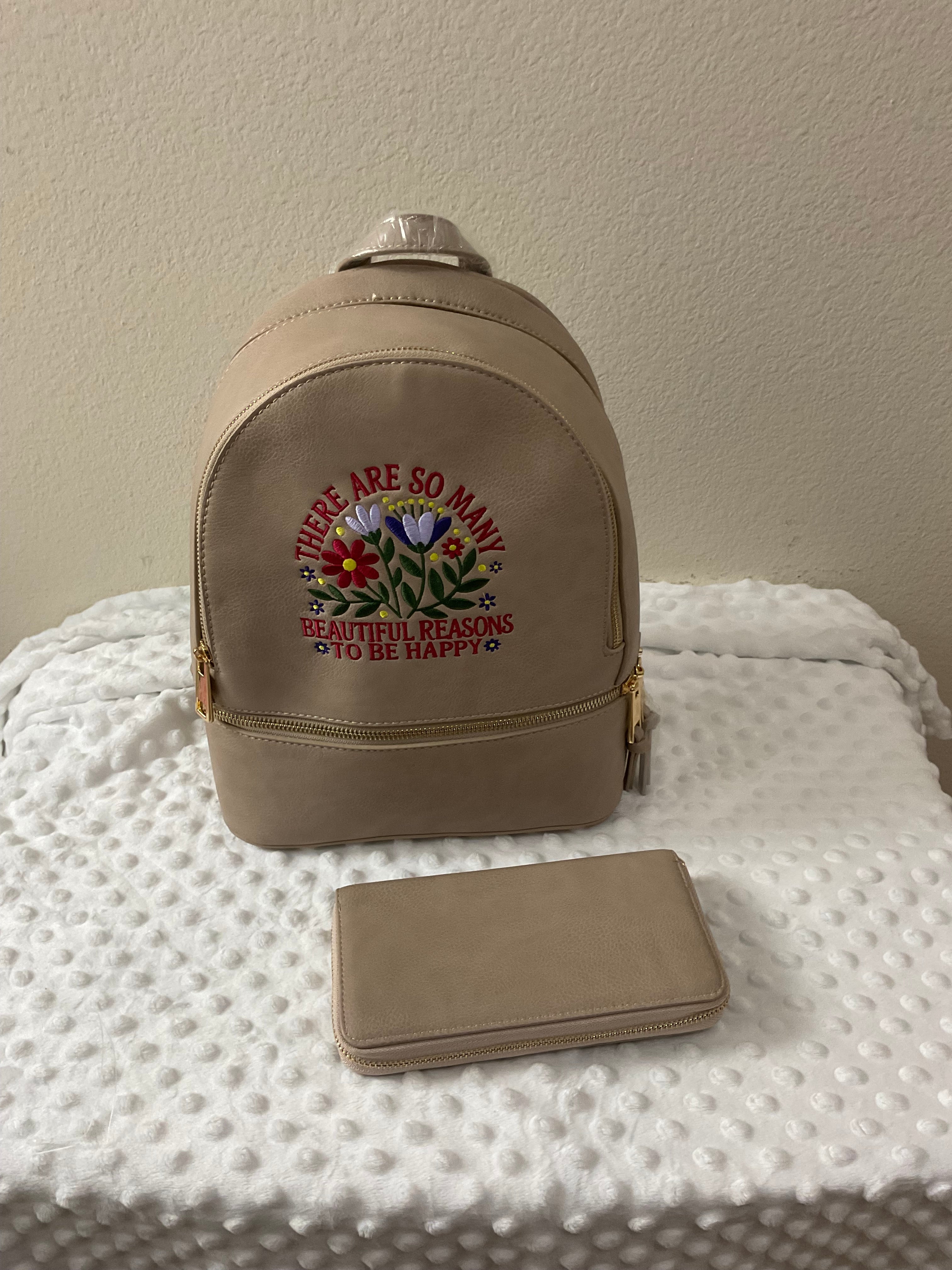 Beautiful Reasons To Be Happy Backpack & Wallet Set