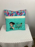 "Just One More Chapter" Descendants Reading Pillow – Embroidered Cushion in Mint
