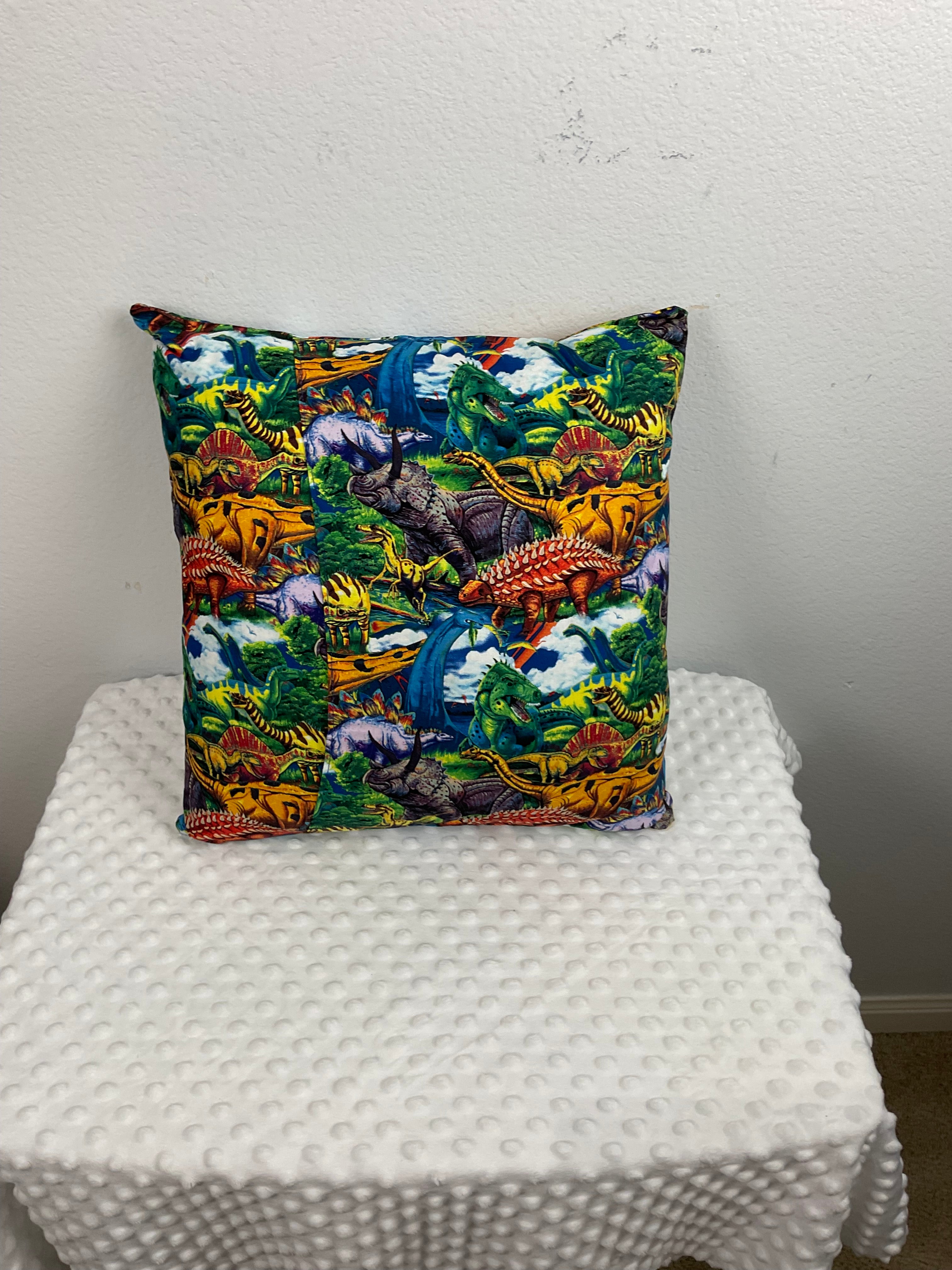 "Just a Boy Who Loves Dinosaurs" Reading Pillow – Embroidered Cushion