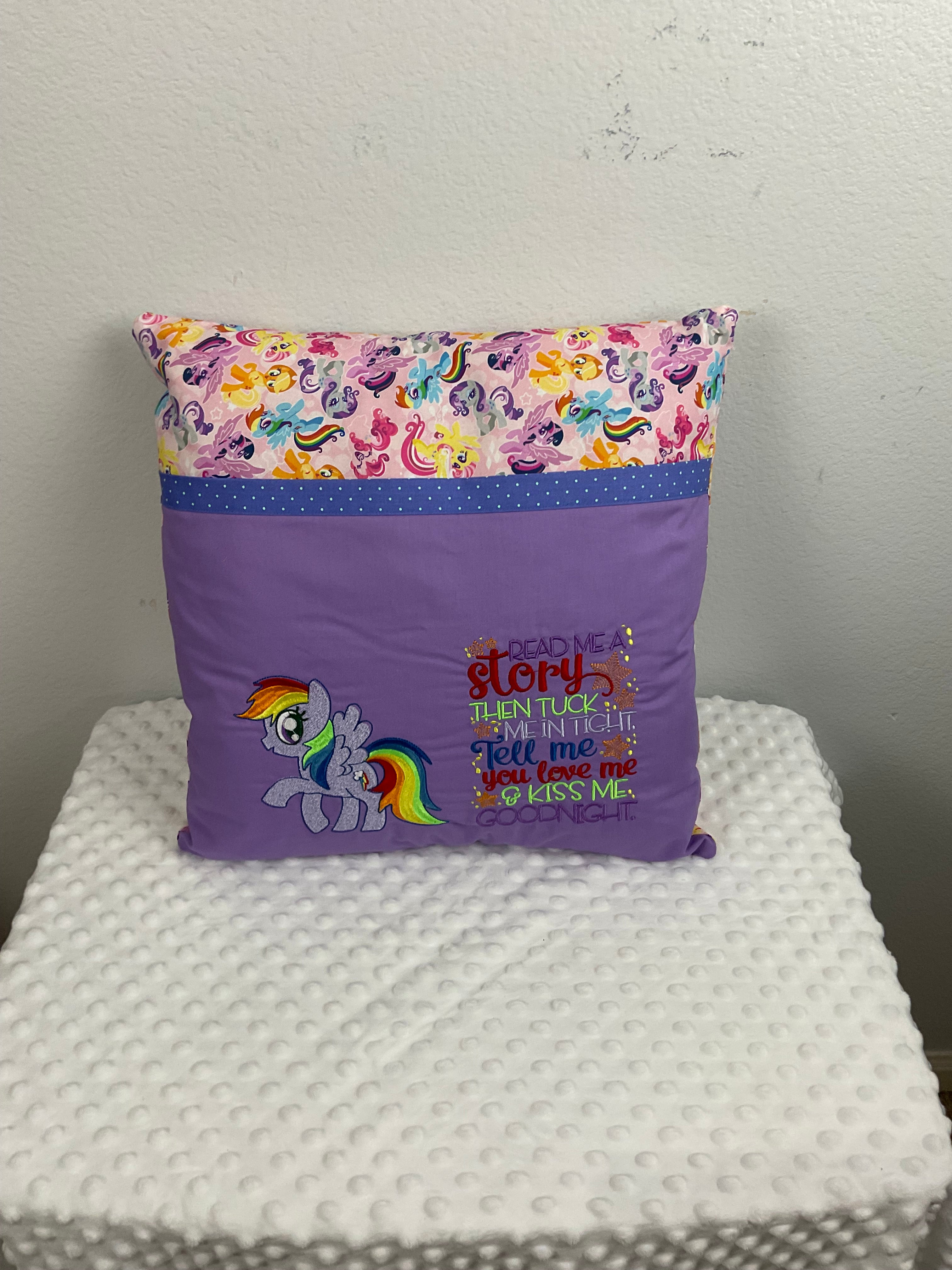 My Little Pony Reading Pillow – Rainbow Dash Embroidered Cushion