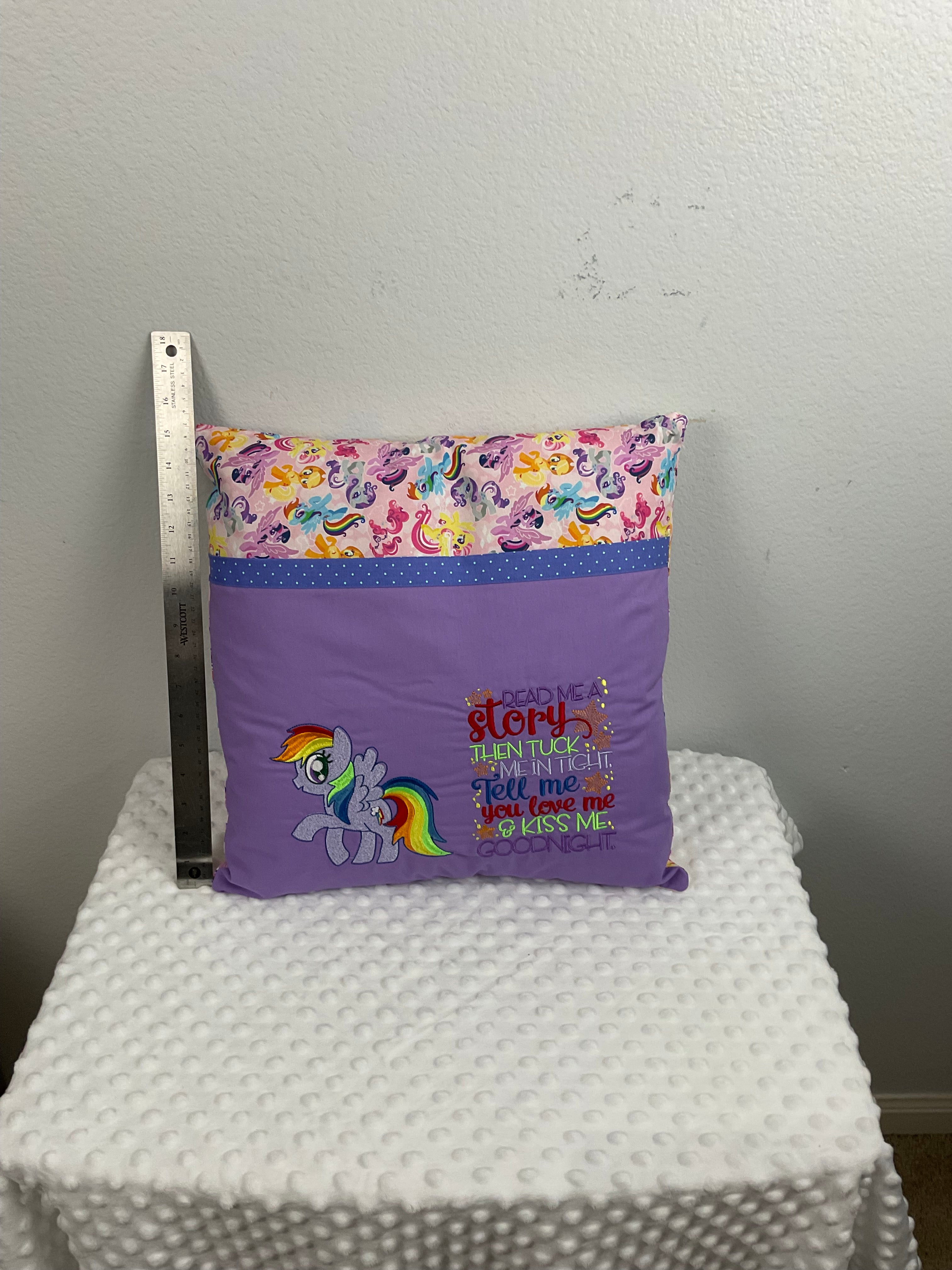 My Little Pony Reading Pillow – Rainbow Dash Embroidered Cushion
