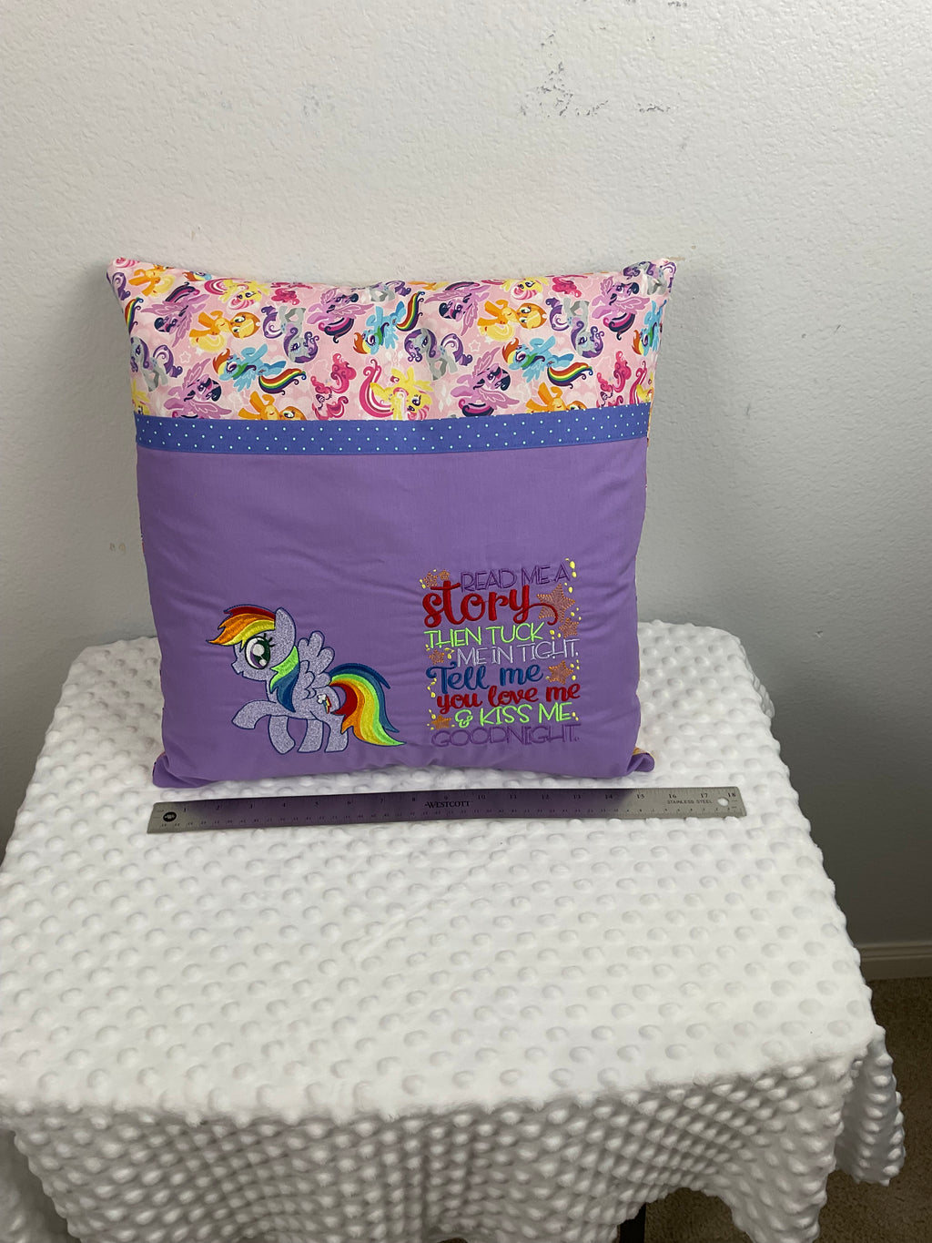 My Little Pony Reading Pillow – Rainbow Dash Embroidered Cushion