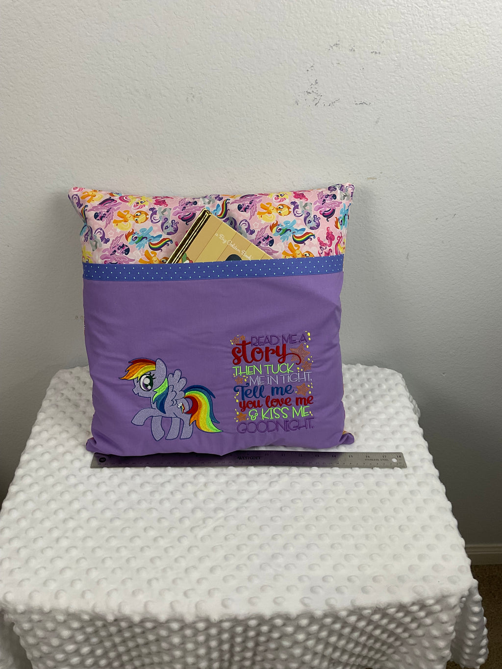 My Little Pony Reading Pillow – Rainbow Dash Embroidered Cushion