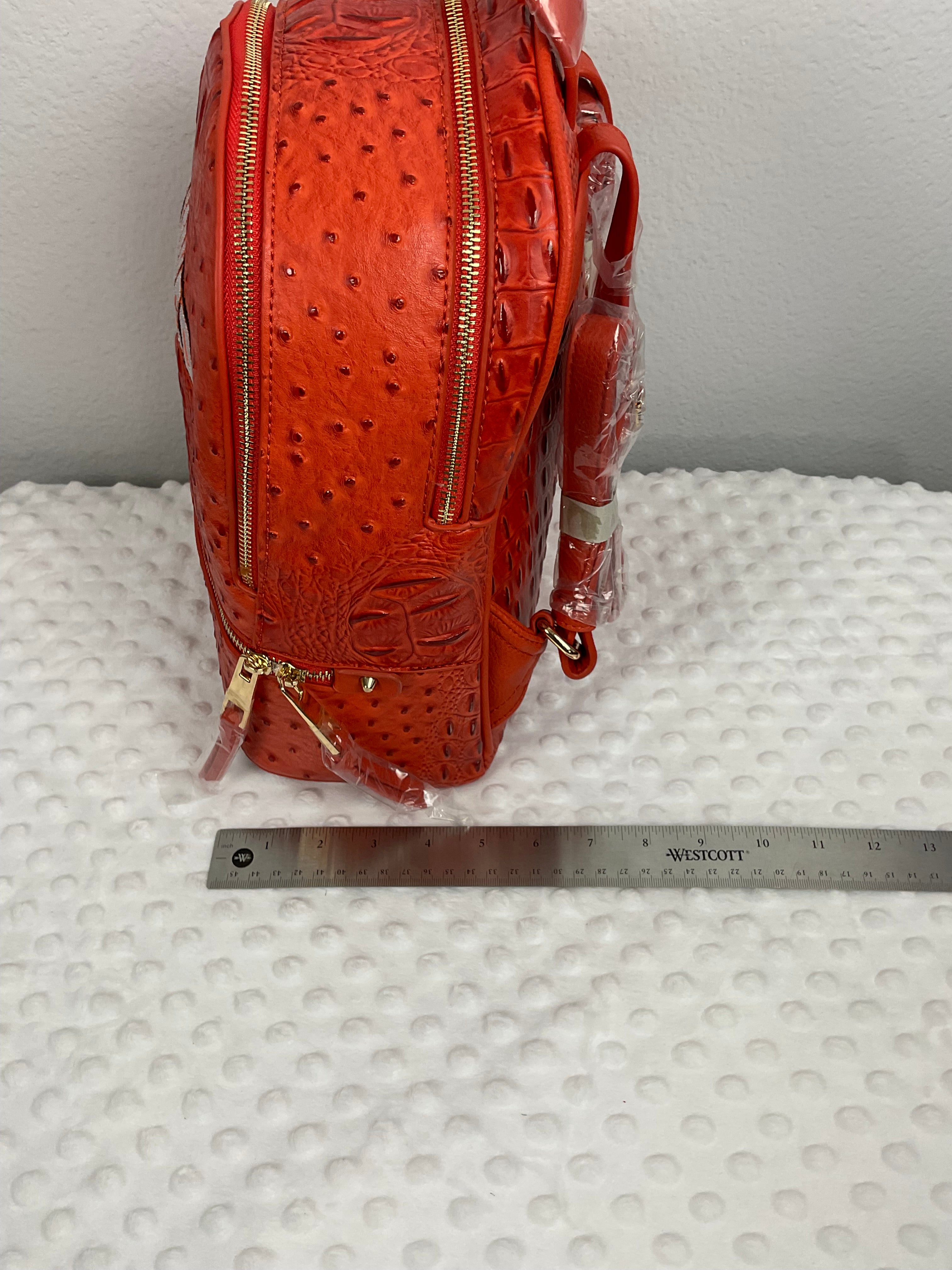 Texas Longhorns "Get Hooked" Mini Backpack & Wallet Set – Burnt Orange Ostrich & Croc Embossed