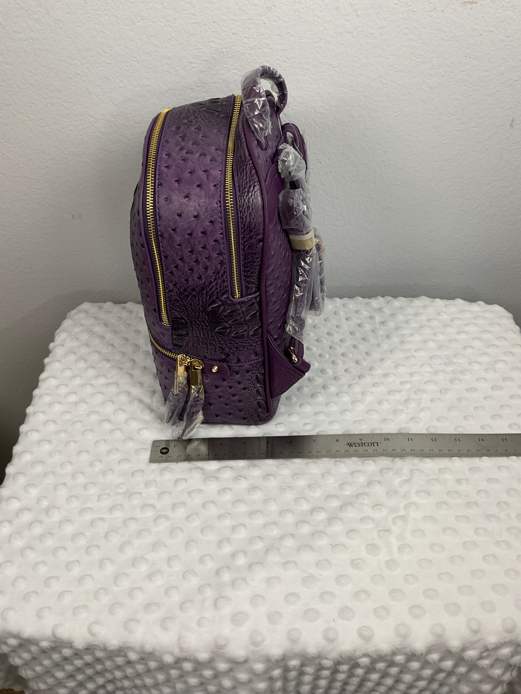 LSU Tigers Mini Backpack & Wallet Set – Purple Ostrich & Croc Embossed