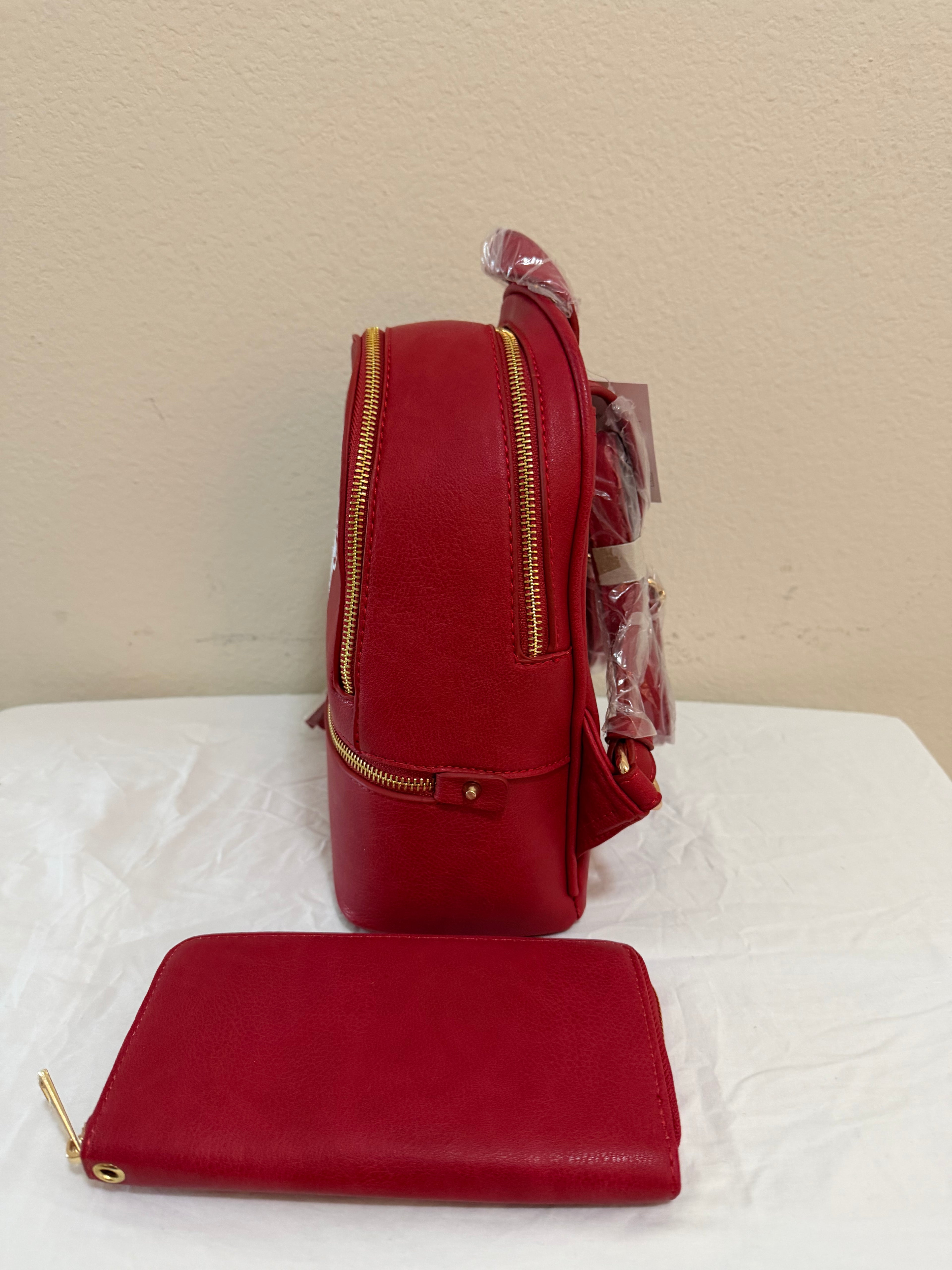 University of Houston Mini backpack with matching colored wallet