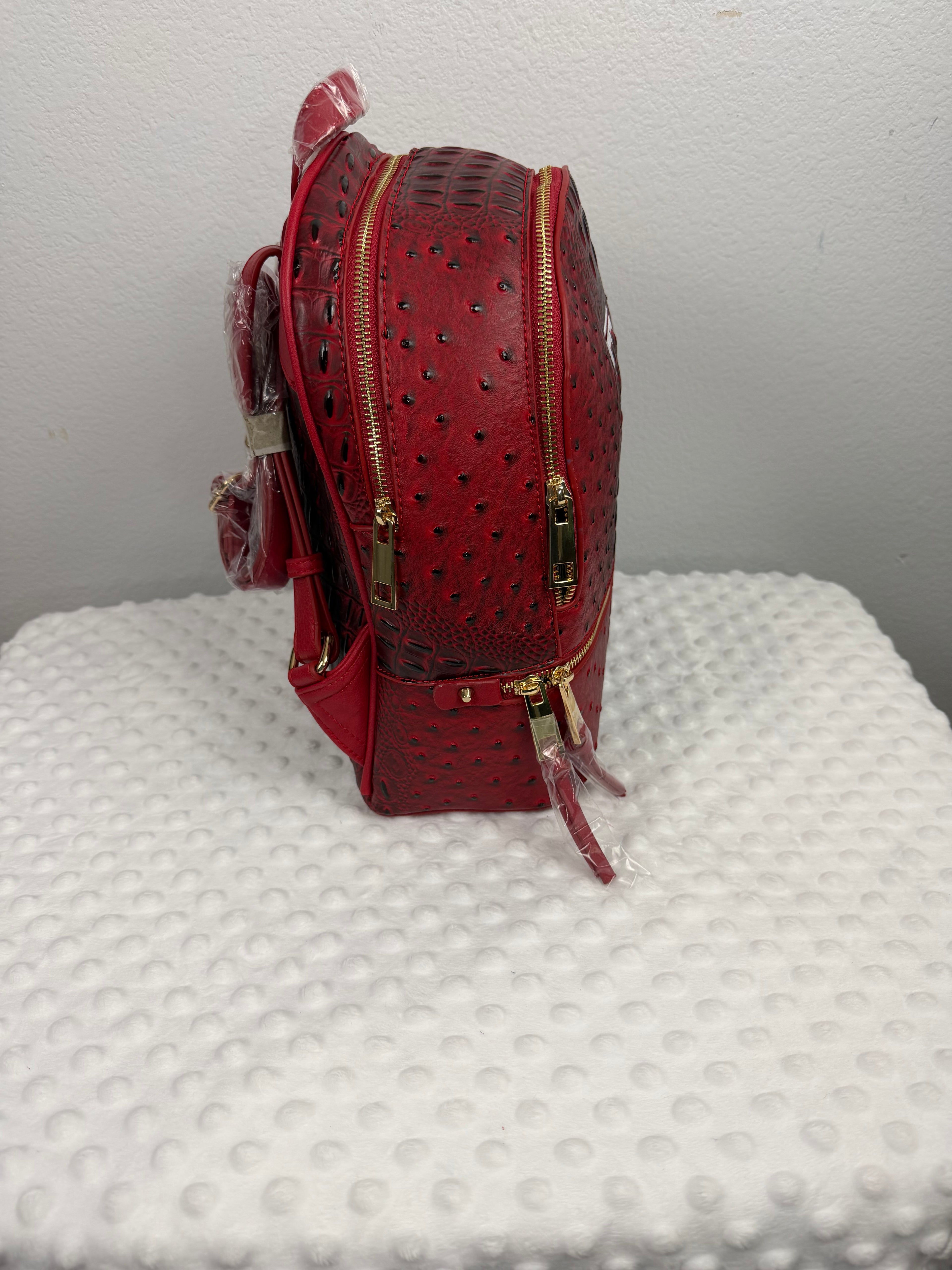 Texas A&M Aggies Mini Backpack – Maroon Ostrich & Croc Embossed